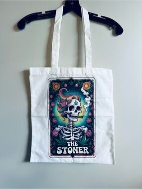 Brand New Reusable White 100% Cotton Shopping Bag “The Stoner” Graphic